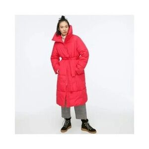 Vibrant Red Puffer Coat